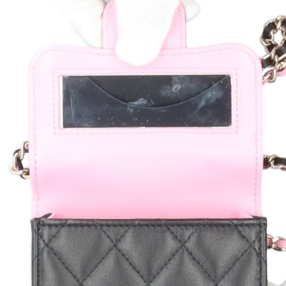 Chanel Matelasse Coco Mark Shoulder Bag Lambskin Black Women's CHANEL Chain - Picture 7 of 7